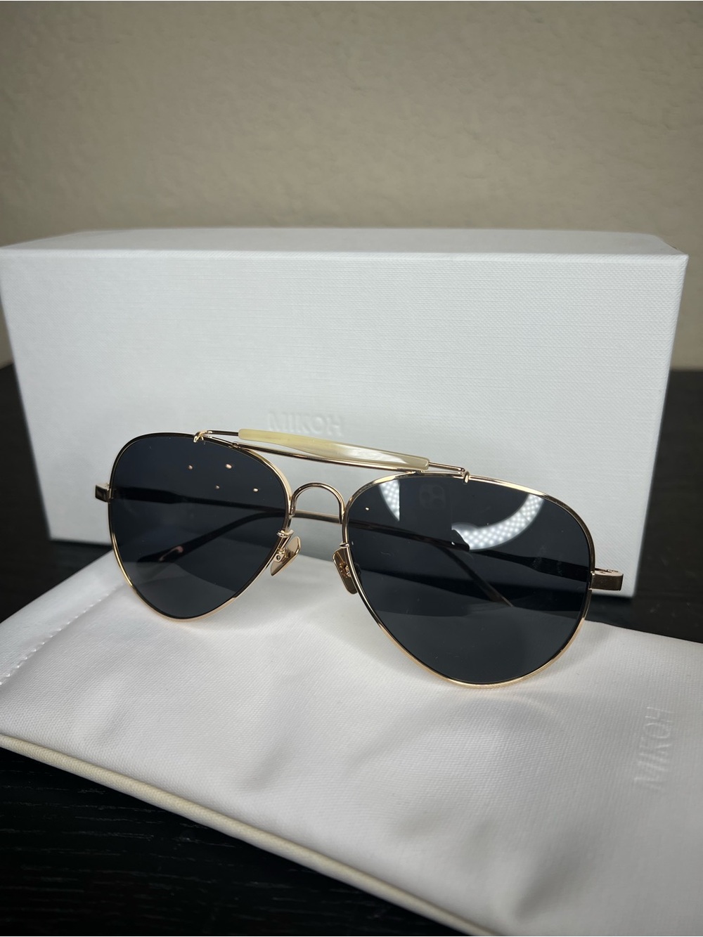 NEW MIKOH x SUN HNL Polarized Aviators Sunglasses in Gold